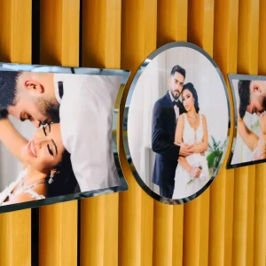 180×60 Aynalı Olips Üçlü Çerçeve (1 Adet) (Gümüş)