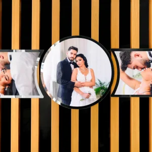 180×60 Aynalı Olips Üçlü Çerçeve (1 Adet) (Siyah)