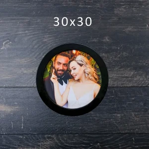 30×30 Oval Tekli Siyah Çerçeve