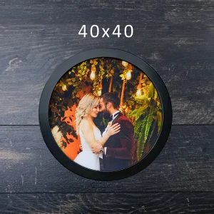 40×40 Oval Tekli Siyah Çerçeve