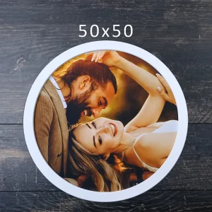 50×50 Oval Tekli Beyaz Çerçeve