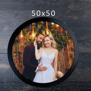 50×50 Oval Tekli Siyah Çerçeve
